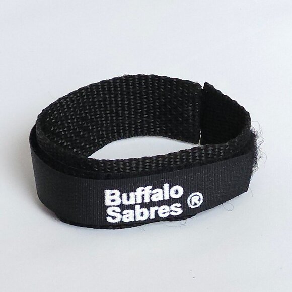 BUFFALO SABRES Fabric Wrist Band Cuff Bracelet Velcro Closure - Picture 1 of 4